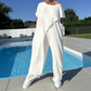 Asymmetrische off-shoulder top en broek voor dames