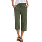 👖 LIMITED TIME 50% OFF! 🌿 Women's Cotton-Linen Blend Cropped Pants – Wide Leg, Elastic Waist, Pockets 🌱