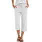 👖 LIMITED TIME 50% OFF! 🌿 Women's Cotton-Linen Blend Cropped Pants – Wide Leg, Elastic Waist, Pockets 🌱