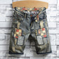 🔥Heren-jeansshort met scheuren – Patchwork-ontwerp voor een stoere streetstyle-look 👖✨