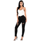Skinny jeans met hoge taille en scheuren voor dames
