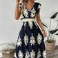 🌸 51% Korting – Elegante Jurk met V-hals & Barokprint | Luchtig, Comfortabel & Vrouwelijk