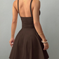 Spaghetti Strap V-Neck A-Line Mini Dress