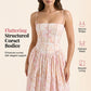Elegante maxi-jurk met bloemenprint en korset