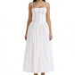 Elegante maxi-jurk met bloemenprint en korset