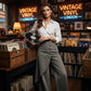 ⏳Tijdelijke aanbieding: 50% korting⏰Asymmetrische wikkelbroek van denim👖👗