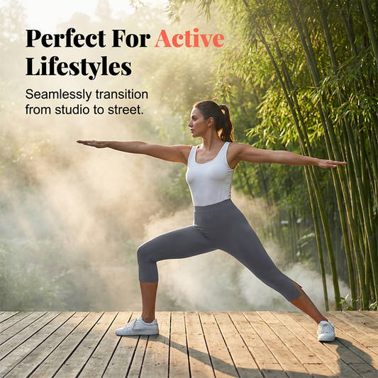 Elastische yoga-capri met buiksteun voor dames