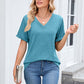 Dames V-hals Korte Mouw Casual T-shirt