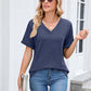 Dames V-hals Korte Mouw Casual T-shirt