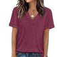 Dames V-hals Korte Mouw Casual T-shirt