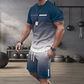🏖️😎Set met T-shirt en korte broek met kleurverloop voor heren