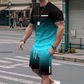 🏖️😎Set met T-shirt en korte broek met kleurverloop voor heren