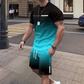 🏖️😎Set met T-shirt en korte broek met kleurverloop voor heren