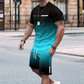 🏖️😎Set met T-shirt en korte broek met kleurverloop voor heren