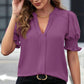 🔥NIEUW✨ Dames V-hals Blouse met Pofmouwen – Zacht & Veelzijdig