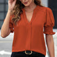 🔥NIEUW✨ Dames V-hals Blouse met Pofmouwen – Zacht & Veelzijdig