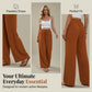 Casual damesbroek met hoge taille en wijde pijpen