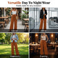 Casual damesbroek met hoge taille en wijde pijpen