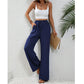 Casual damesbroek met hoge taille en wijde pijpen