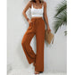 Casual damesbroek met hoge taille en wijde pijpen