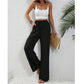 Casual damesbroek met hoge taille en wijde pijpen