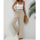 Casual damesbroek met hoge taille en wijde pijpen