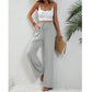 Casual damesbroek met hoge taille en wijde pijpen