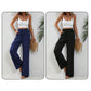 Casual damesbroek met hoge taille en wijde pijpen