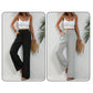 Casual damesbroek met hoge taille en wijde pijpen
