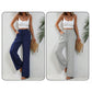 Casual damesbroek met hoge taille en wijde pijpen