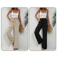 Casual damesbroek met hoge taille en wijde pijpen