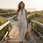 👗 TIJDELIJKE KORTING VAN 50%! 💃 Casual halterjurk met V-hals voor dames – soepel vallend, opgestikte zakken, ademend 🍂