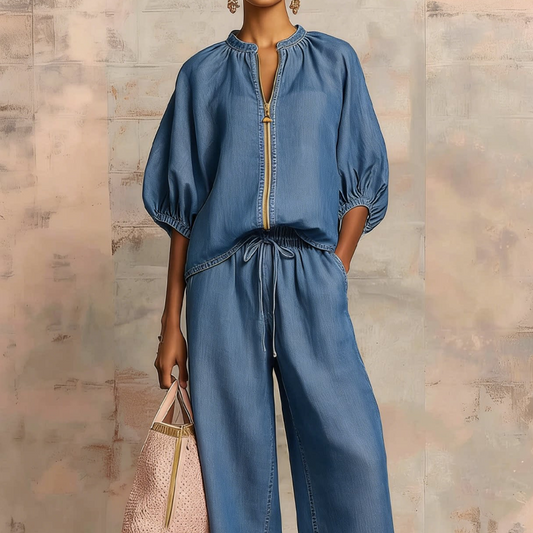 🎁2026 Nieuw binnen 50% KORTING💥🎉 Nieuw! Dames 2-delige Set: Top & Broek✨ Comfort, Stijl & Effen Kleur!