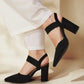 Pumps met spitse neus, blokhak en slingback