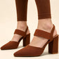 Pumps met spitse neus, blokhak en slingback