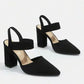 Pumps met spitse neus, blokhak en slingback
