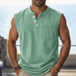Mouwloos T-shirt in retrostijl met drie knopen