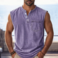 Mouwloos T-shirt in retrostijl met drie knopen