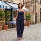 Tweedelige set voor dames: top met smockwerk en broek