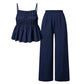 Tweedelige set voor dames: top met smockwerk en broek