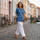💥⏰TIJDELIJK KORTING 50%👖Dames Kwalitatieve mengstof Denim Tuniek✨V-hals los passend voor dagelijks dragen