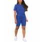 Casual set voor dames met een top met korte mouwen en een korte broek