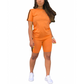 Casual set voor dames met een top met korte mouwen en een korte broek