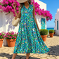 👗Nieuwe collectie 40% KORTING🌸Midi-jurk voor dames zonder mouwen met abstracte print en gelaagde rok