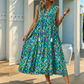 👗Nieuwe collectie 40% KORTING🌸Midi-jurk voor dames zonder mouwen met abstracte print en gelaagde rok