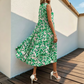 👗Nieuwe collectie 40% KORTING🌸Midi-jurk voor dames zonder mouwen met abstracte print en gelaagde rok