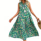 👗Nieuwe collectie 40% KORTING🌸Midi-jurk voor dames zonder mouwen met abstracte print en gelaagde rok