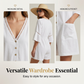 Zomerjumpsuit voor dames met V-hals en klokmouwen