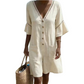 Zomerjumpsuit voor dames met V-hals en klokmouwen