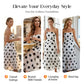 Elegante strapless jurk met stippen en gelaagde rok